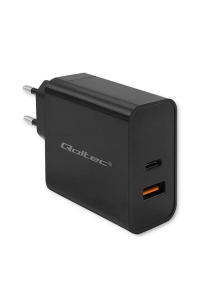 Obrázok pre Qoltec 52381 Super rychlá PD nabíječka | 1xUSB-C | 1xUSB| 90W | 5-20V | 2,4-4,35A | Černá