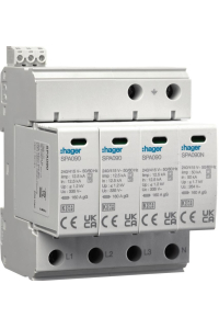 SPA931 SPD SURGE PROTECTIVE DEVICE T1+T2 B+C 4P 4M 12.5/50KA 1.5KV TNS Obrázok pre SPA931 SPD SURGE PROTECTIVE DEVICE T1+T2 B+C 4P 4M 12.5/50KA 1.5KV TNS