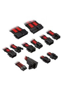 Kolink Core Pro Braided Cable Extension Kit 12V-2x6 Type 2 - Jet Black/Racing Red Obrázok pre Kolink Core Pro Braided Cable Extension Kit 12V-2x6 Type 2 - Jet Black/Racing Red