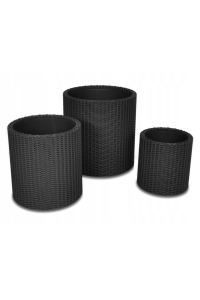 Obrázok pre KETER SET OF 3 PLANTERS S+M+L ANTHRACITE