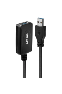 Lindy 43155 USB kabel USB 3.2 Gen 1 (3.1 Gen 1) 5 m USB A Černá Obrázok pre Lindy 43155 USB kabel USB 3.2 Gen 1 (3.1 Gen 1) 5 m USB A Černá