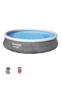 Bestway Fast Set 57376 nadzemní bazén Nafukovací bazén Kulatý 7340 l Šedá Obrázok pre Bestway Fast Set 57376 nadzemní bazén Nafukovací bazén Kulatý 7340 l Šedá