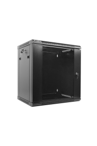 Lanberg 19'' nástěnná instalační skříň 12U 600x450mm černá (skleněné dveře) Obrázok pre Lanberg 19'' nástěnná instalační skříň 12U 600x450mm černá (skleněné dveře)