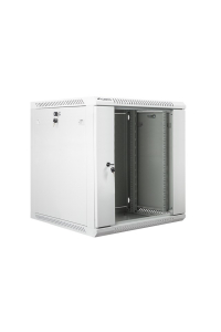 Lanberg wall-mounted installation rack cabinet 19'' 12U 600x600mm gray (glass door) Obrázok pre Lanberg wall-mounted installation rack cabinet 19'' 12U 600x600mm gray (glass door)
