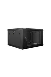 Lanberg wall-mounted installation rack cabinet 19'' 6U 600x600mm black (glass door) Obrázok pre Lanberg wall-mounted installation rack cabinet 19'' 6U 600x600mm black (glass door)