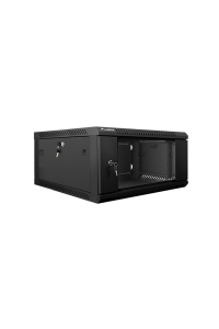 Lanberg wall-mounted installation rack cabinet 19'' 4U 600x600mm black (glass door) Obrázok pre Lanberg wall-mounted installation rack cabinet 19'' 4U 600x600mm black (glass door)