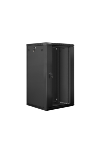 Lanberg 19'' nástěnná instalační skříň 22U 600x600mm černá (skleněné dveře) Obrázok pre Lanberg 19'' nástěnná instalační skříň 22U 600x600mm černá (skleněné dveře)