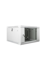 Obrázok pre Lanberg wall-mounted installation rack cabinet 19'' 6U 600x600mm gray (glass door)