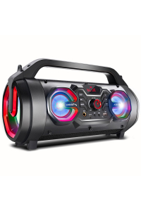 Přenosný Bluetooth reproduktor Audiocore AC875 Bazooka Boombox 30W (20W + 5Wx2) IPX4 odolný proti stříkající vodě / rádio / microSD / Aux-In / USB / osvětlení / port pro mikrofon Obrázok pre Přenosný Bluetooth reproduktor Audiocore AC875 Bazooka Boombox 30W (20W + 5Wx2) IPX4 odolný proti stříkající vodě / rádio / microSD / Aux-In / USB / osvětlení / port pro mikrofon