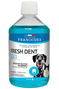 FRANCODEX Fresh dent tekutina pro ústní hygienu - receptura pro psy/kočky - 500ml Obrázok pre FRANCODEX Fresh dent tekutina pro ústní hygienu - receptura pro psy/kočky - 500ml