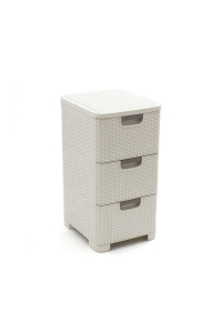 CURVER BOOKCASE WITH 3 DRAWERS 3x14L /CREAM Obrázok pre CURVER BOOKCASE WITH 3 DRAWERS 3x14L /CREAM