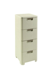 CURVER BOOKCASE WITH 4 DRAWERS 4x14L /CREAM Obrázok pre CURVER BOOKCASE WITH 4 DRAWERS 4x14L /CREAM