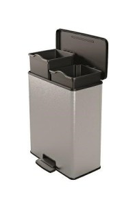 Obrázok pre CURVER PEDAL WASTE BIN 26L+26L /IML METALLIZED