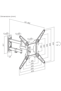 Držák Maclean na TV nebo monitor, univerzální, max. VESA 400x400, 23-55 Obrázok pre Držák Maclean na TV nebo monitor, univerzální, max. VESA 400x400, 23-55