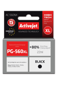 Obrázok pre Activejet AC-560NX Tiskový inkoust pro Canon, náhrada Canon PG-560XL; Supreme; 22 ml; černý