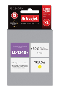 Obrázok pre Activejet AB-1240YNX (náhrada za Brother LC1240Y/1220Y; Supreme; 12 ml; žlutá)