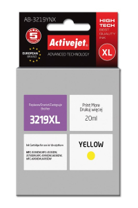 Obrázok pre Activejet AB-3219YNX (náhrada za Brother LC3219Y; Supreme; 20 ml; žlutá)