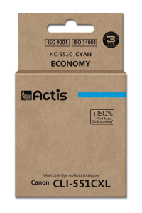 Obrázok pre Actis Inkoust KC-551C (náhradní inkoust Canon CLI-551C; standardní; 12 ml; modrý)