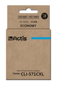 Obrázok pre Actis Inkoust KC-571C (náhradní inkoust Canon CLI-571C; standardní; 12 ml; modrý)