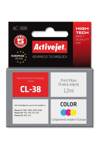 Activejet Inkoust AC-38R (náhrada Canon CL-38; Premium; 12 ml; barevný) Obrázok pre Activejet Inkoust AC-38R (náhrada Canon CL-38; Premium; 12 ml; barevný)
