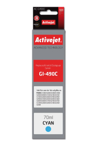 Obrázok pre Activejet Inkoust AC-G490C (náhrada za Canon GI-490C; Supreme; 70 ml; modrý)