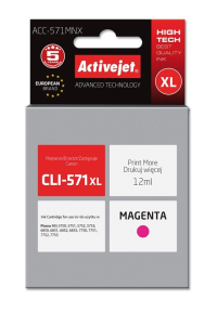 Activejet ACC-571MNX Tintenpatrone für Canon-Drucker; Canon CLI-571M XL-Ersatz; Höchste; 12ml; Magenta Obrázok pre Activejet ACC-571MNX Tintenpatrone für Canon-Drucker; Canon CLI-571M XL-Ersatz; Höchste; 12ml; Magenta