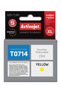Activejet Inkoust AEB-714N (náhradní inkoust Epson T0714, T0894, T1004; Supreme; 15 ml; žlutý) Obrázok pre Activejet Inkoust AEB-714N (náhradní inkoust Epson T0714, T0894, T1004; Supreme; 15 ml; žlutý)