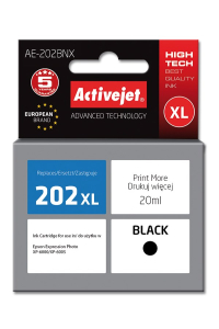 Obrázok pre Activejet Inkoust AE-202BNX (náhradní inkoust Epson 202XL G14010; Supreme; 20 ml; černý)