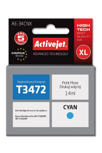 Obrázok pre Activejet Inkoust AE-34CNX (náhradní inkoust Epson 34XL T3472; Supreme; 14 ml; modrý)