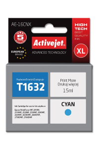 Obrázok pre Activejet Inkoust AE-16CNX (náhradní inkoust Epson 16XL T1632; Supreme; 15 ml; modrý)