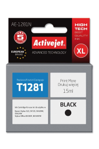 Activejet AE-1281N Inkoust (náhrada za Epson T1281; Supreme; 15 ml; černý) Obrázok pre Activejet AE-1281N Inkoust (náhrada za Epson T1281; Supreme; 15 ml; černý)