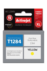Activejet Inkoust AE-1284N (náhradní inkoust Epson T1284; Supreme; 13 ml; žlutý) Obrázok pre Activejet Inkoust AE-1284N (náhradní inkoust Epson T1284; Supreme; 13 ml; žlutý)
