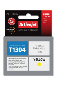 Activejet Inkoust AE-1304N (náhradní inkoust Epson T1304; Supreme; 18 ml; žlutý) Obrázok pre Activejet Inkoust AE-1304N (náhradní inkoust Epson T1304; Supreme; 18 ml; žlutý)