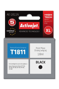 Activejet Inkoust AE-1811N (náhradní inkoust Epson 18XL T1811; Supreme; 18 ml; černý) Obrázok pre Activejet Inkoust AE-1811N (náhradní inkoust Epson 18XL T1811; Supreme; 18 ml; černý)