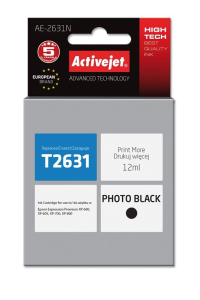 Obrázok pre Activejet AE-2631N Ink (náhradní inkoust Epson 26 T2631; Supreme; 12 ml; černý)