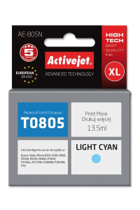 Obrázok pre Activejet Inkoust AE-805N (náhrada za Epson T0805; Supreme; 13,5 ml; světle modrý)