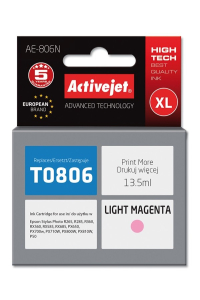 Obrázok pre Activejet Inkoust AE-806N (náhrada za Epson T0806; Supreme; 13,5 ml; jasně červený)