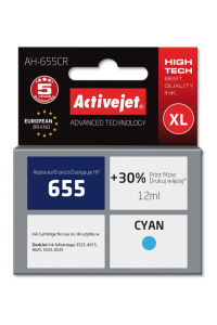 Obrázok pre Activejet Inkoust AH-655CR (náhradní inkoust HP 655 CZ110AE; Premium; 12 ml; modrý)
