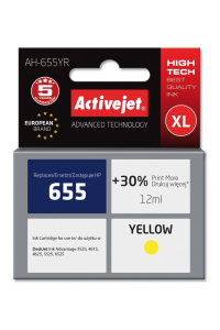 Obrázok pre Activejet AH-655YR (náhradní inkoust HP 655 CZ112AE; Premium; 12 ml; žlutý)