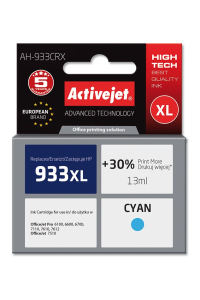 Obrázok pre Activejet AH-933CRX Inkoust (náhradní inkoust HP 933XL CN054AE; Premium; 13 ml; modrý)