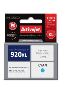 Obrázok pre Activejet AH-920CCX Inkoust (náhrada za HP 920XL CD972AE; Premium; 12 ml; modrý)