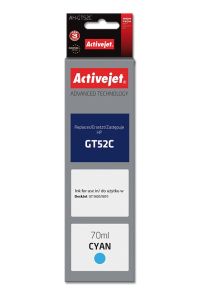 Obrázok pre Activejet AH-GT52C Ink (náhradní inkoust HP GT52C M0H54AE; Supreme; 70 ml; modrý)