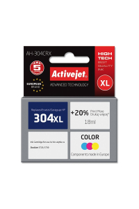 Activejet AH-304CRX Inkoust (náhrada za HP 304XL N9K07AE; Premium; 18 ml; barevný) Obrázok pre Activejet AH-304CRX Inkoust (náhrada za HP 304XL N9K07AE; Premium; 18 ml; barevný)