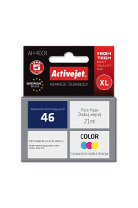 Activejet AH-46CR Inkoust (náhrada za HP 46 CZ638AE; Premium; 21 ml; barevný) Obrázok pre Activejet AH-46CR Inkoust (náhrada za HP 46 CZ638AE; Premium; 21 ml; barevný)