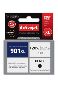 Activejet AH-901BRX Inkoust (náhrada za HP 901XL CC654AE; Premium; 20 ml; černý) Obrázok pre Activejet AH-901BRX Inkoust (náhrada za HP 901XL CC654AE; Premium; 20 ml; černý)