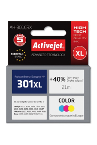 Activejet AH-301CRX Inkoust (náhrada za HP 301XL CH564EE; Premium; 21 ml; barevný) Obrázok pre Activejet AH-301CRX Inkoust (náhrada za HP 301XL CH564EE; Premium; 21 ml; barevný)