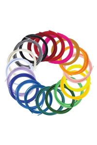 Obrázok pre 3Doodler Filament FLOW 20 PLA 20 Farben Nachfüllpack Kyselina polymléčná (PLA) Černá, Modrá, Tmavě zelená, Tmavě růžová, Zlato, Zelená, Šeříková, Námořnická modrá, Oranžová, Růžová, Průhledná, Bílá, Žlutá