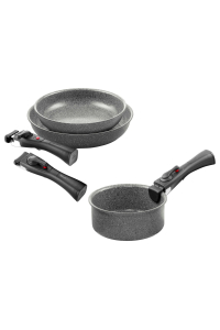 BALLARINI TORRE Set of 2 frying pans (24 + 28 cm) + saucepan 16 cm 3H Obrázok pre BALLARINI TORRE Set of 2 frying pans (24 + 28 cm) + saucepan 16 cm 3H