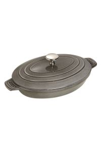 Oval baking dish with lid Staub - Graphite Obrázok pre Oval baking dish with lid Staub - Graphite