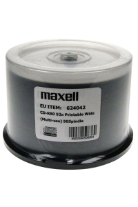MAXELL CD-R 700MB 52x80 min, vřeteno, potisknutelný disk Obrázok pre MAXELL CD-R 700MB 52x80 min, vřeteno, potisknutelný disk